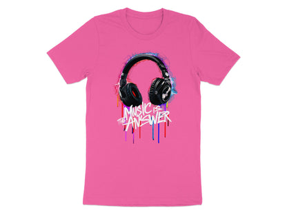 DJ Headphones - 'Music Is The Answer' Graffiti Headphones Tee