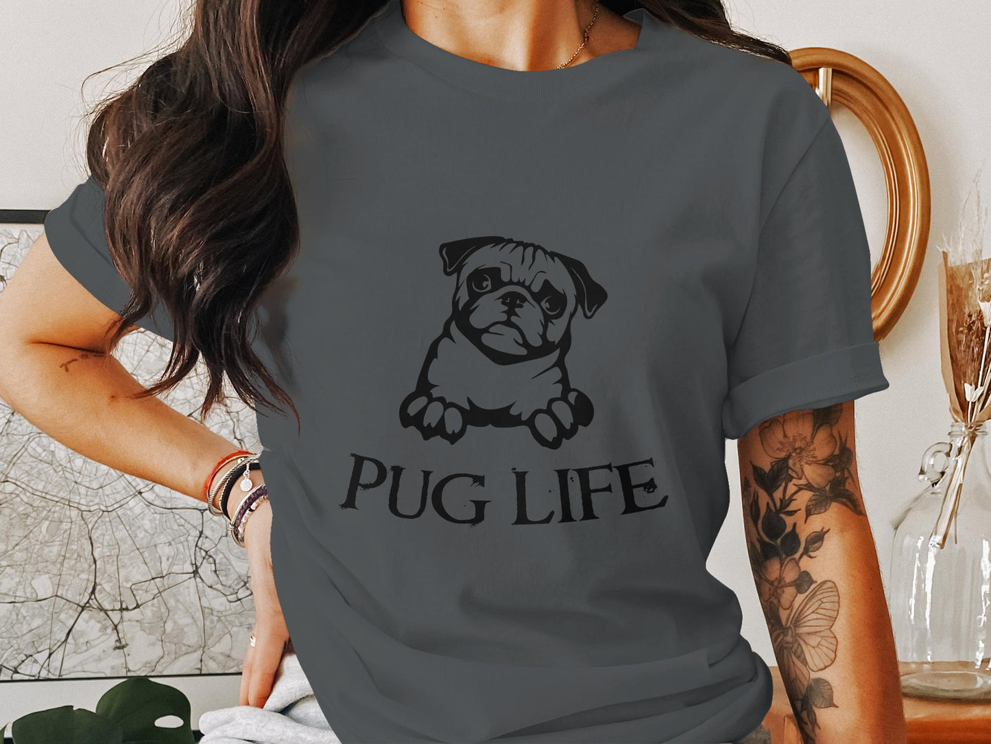 Pug Life Cartoon Tee - Embrace the Pug Attitude