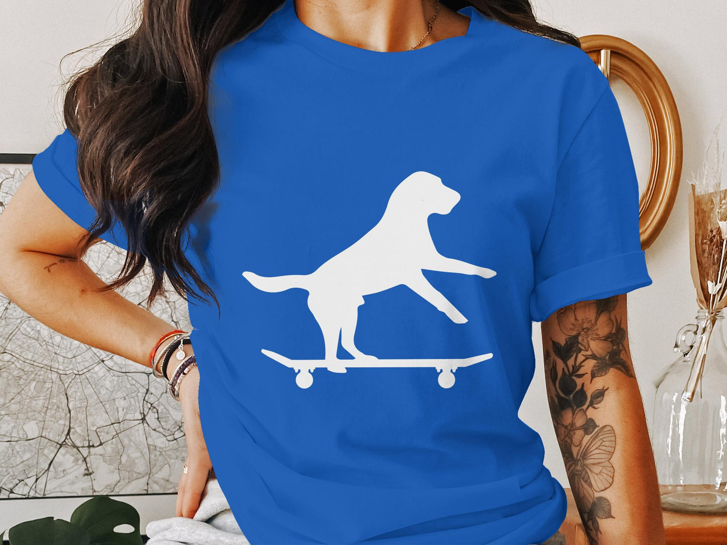 Skate Pup Silhouette - Rad Dog Skater Vector Sticker