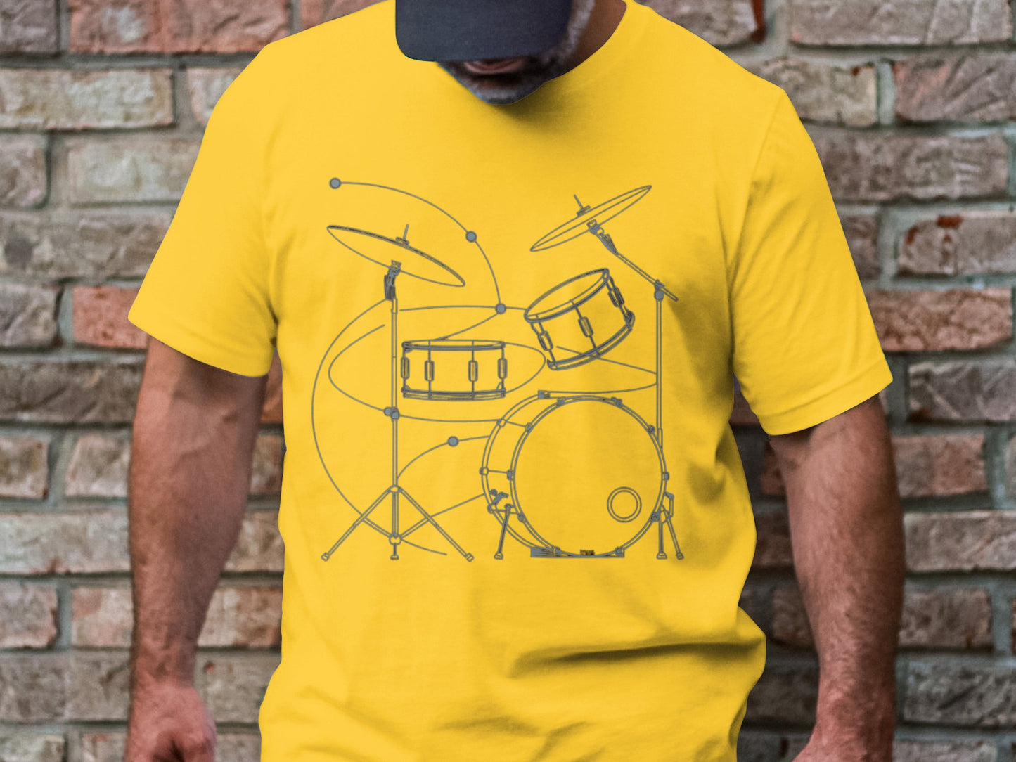 Rhythm And Lines - Minimalist Drummer Tee