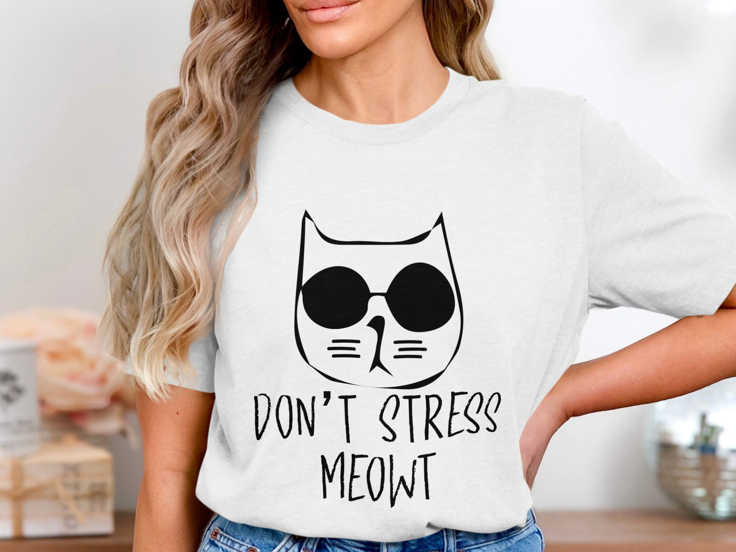 Sunglass Cat Serenity - Unwind with a 'Don't Stress Meowt' Vibe