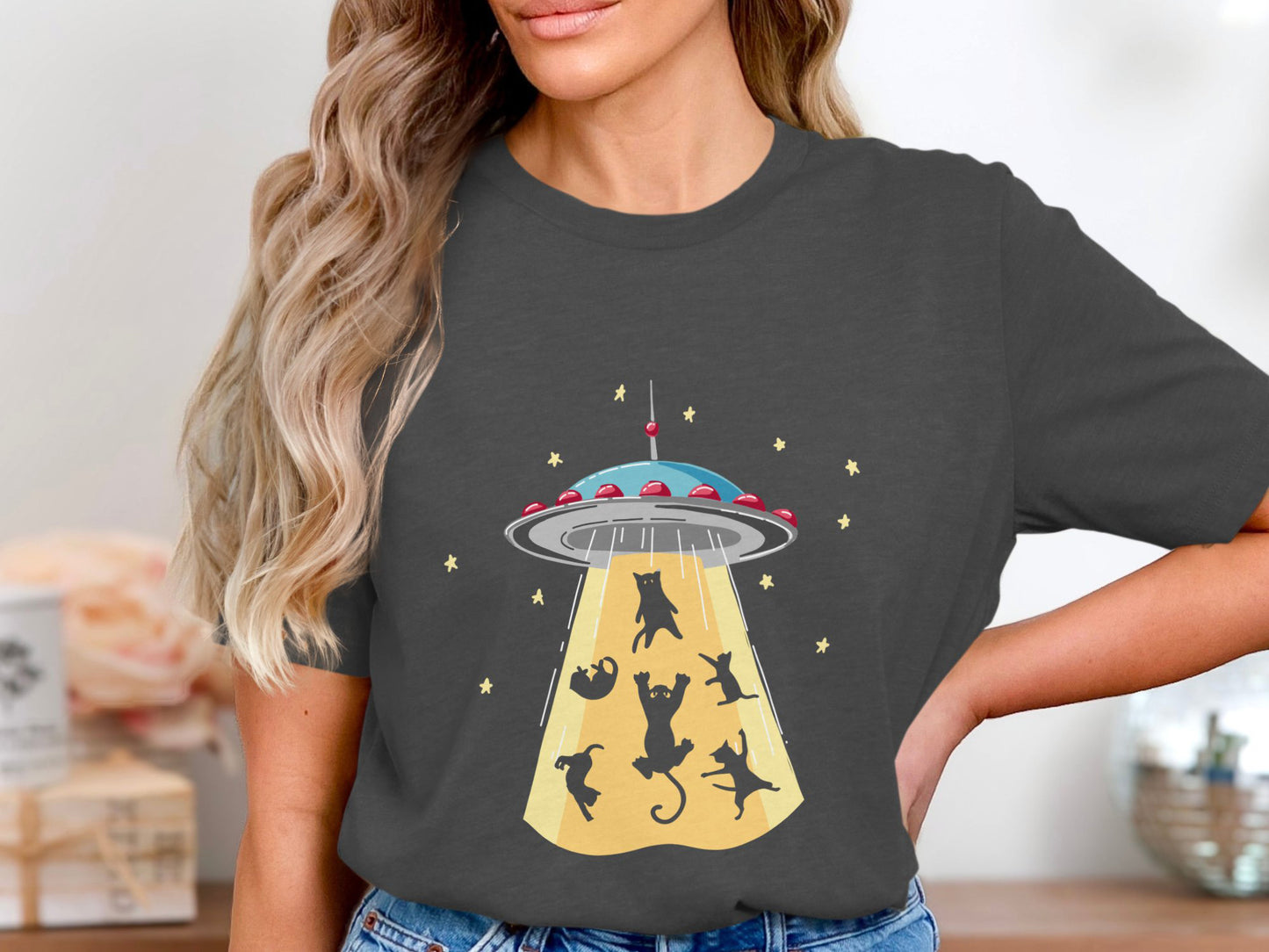 Cat-astrophic Abduction Tee - Whiskers In Space