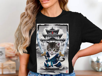 Samurai Kitten - Epic Warrior Cat Graphic Tee
