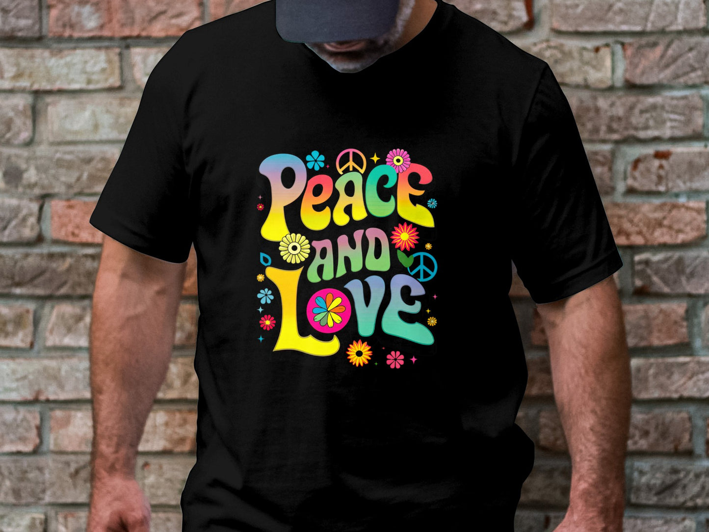 Peace and Love Tee - Groovy Flower Power Revolution