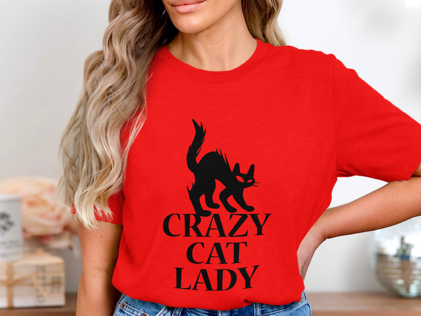 Fierce Feline Spirit Tee - Black Cat Edition, Crazy Cat Lady