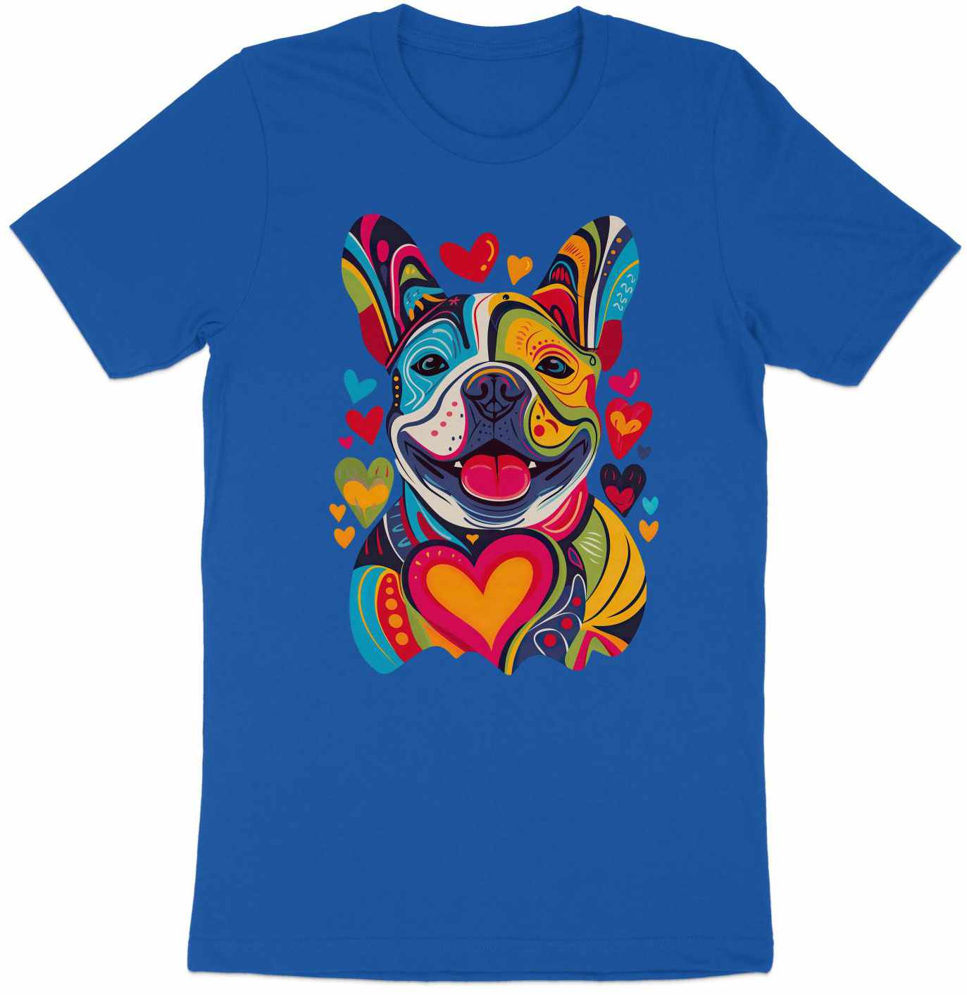 French Bulldog Festival of Hearts Tee - Vibrant & Loving