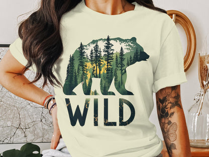 Wilderness Echo - Bear And Forest Vector Tee