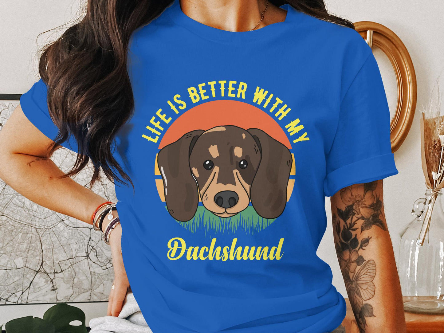 Grassy Gaze - 'Life is Better with My Dachshund' Circular Dog Tee