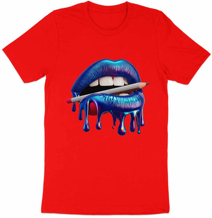 Creative Kiss Tee - Luscious Lips & Pencil Drip Art
