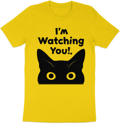 I'm Watching You! Cat Silhouette Tee - Whimsical Feline Fashion