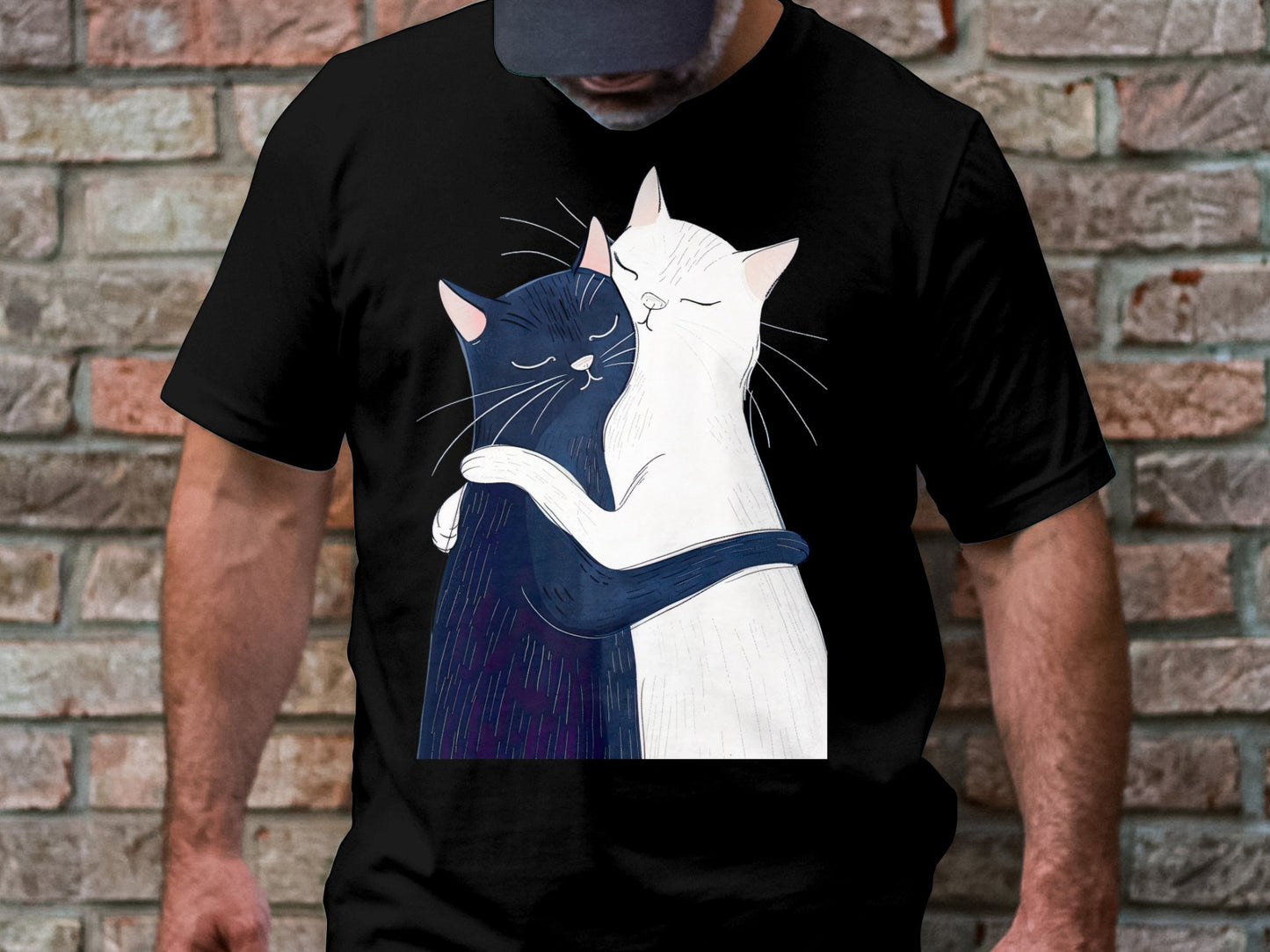 Yin Yang Cat Hug T-Shirt – Celebrating Togetherness
