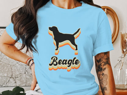 Retro Beagle Boogie - 70's Vintage Beagle Silhouette Tee