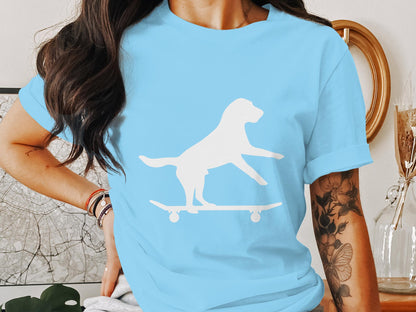 Skate Pup Silhouette - Rad Dog Skater Vector Sticker