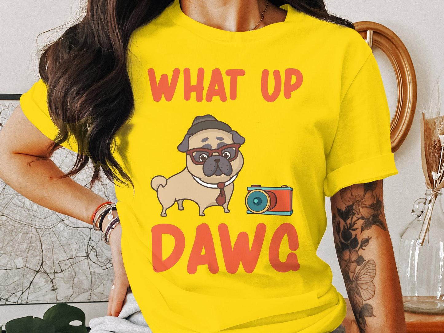What Up Dawg - Pug Life Graphical Designer Tee