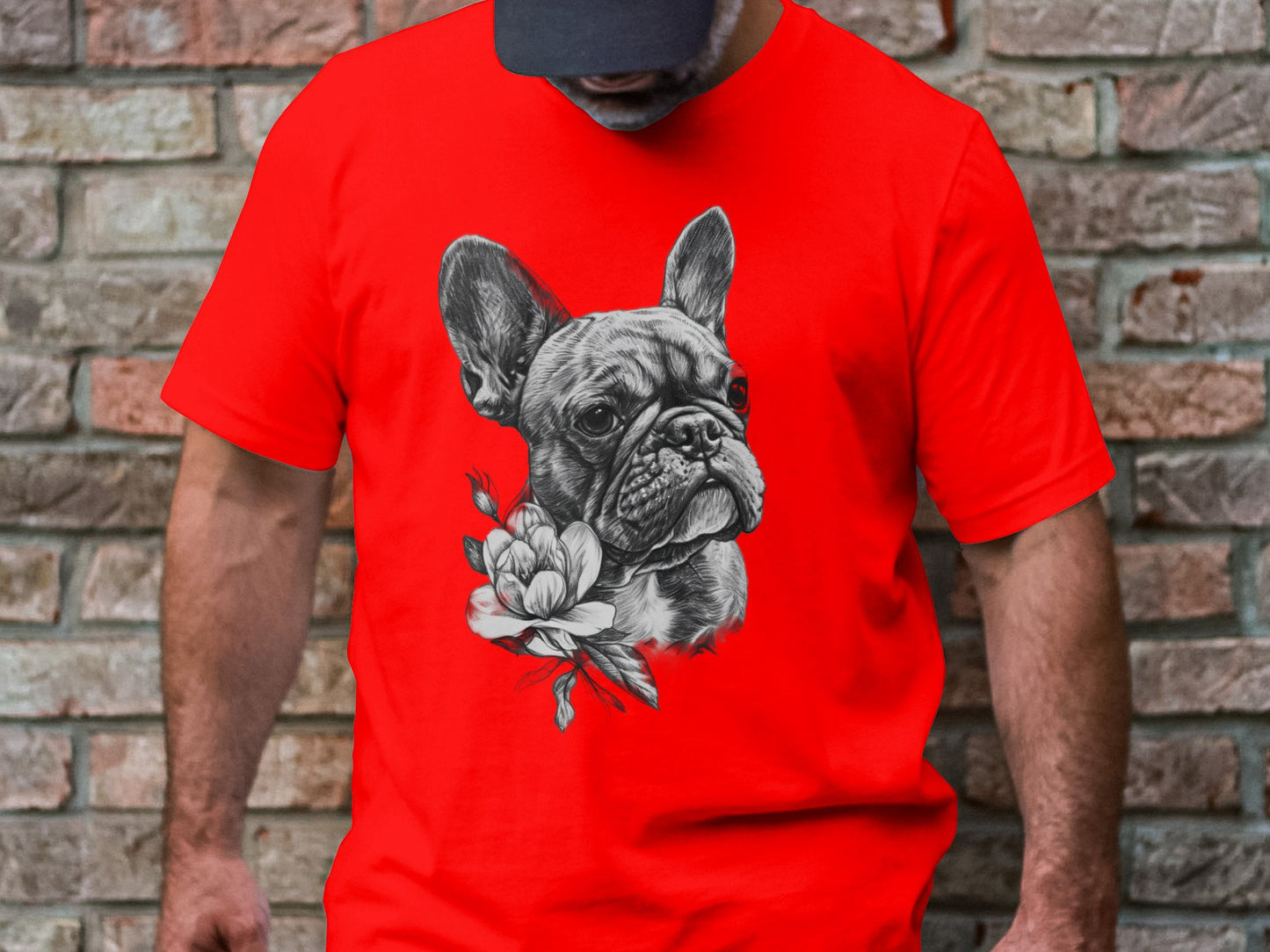 Frenchie Florals Tee - Elegance Meets Whimsy