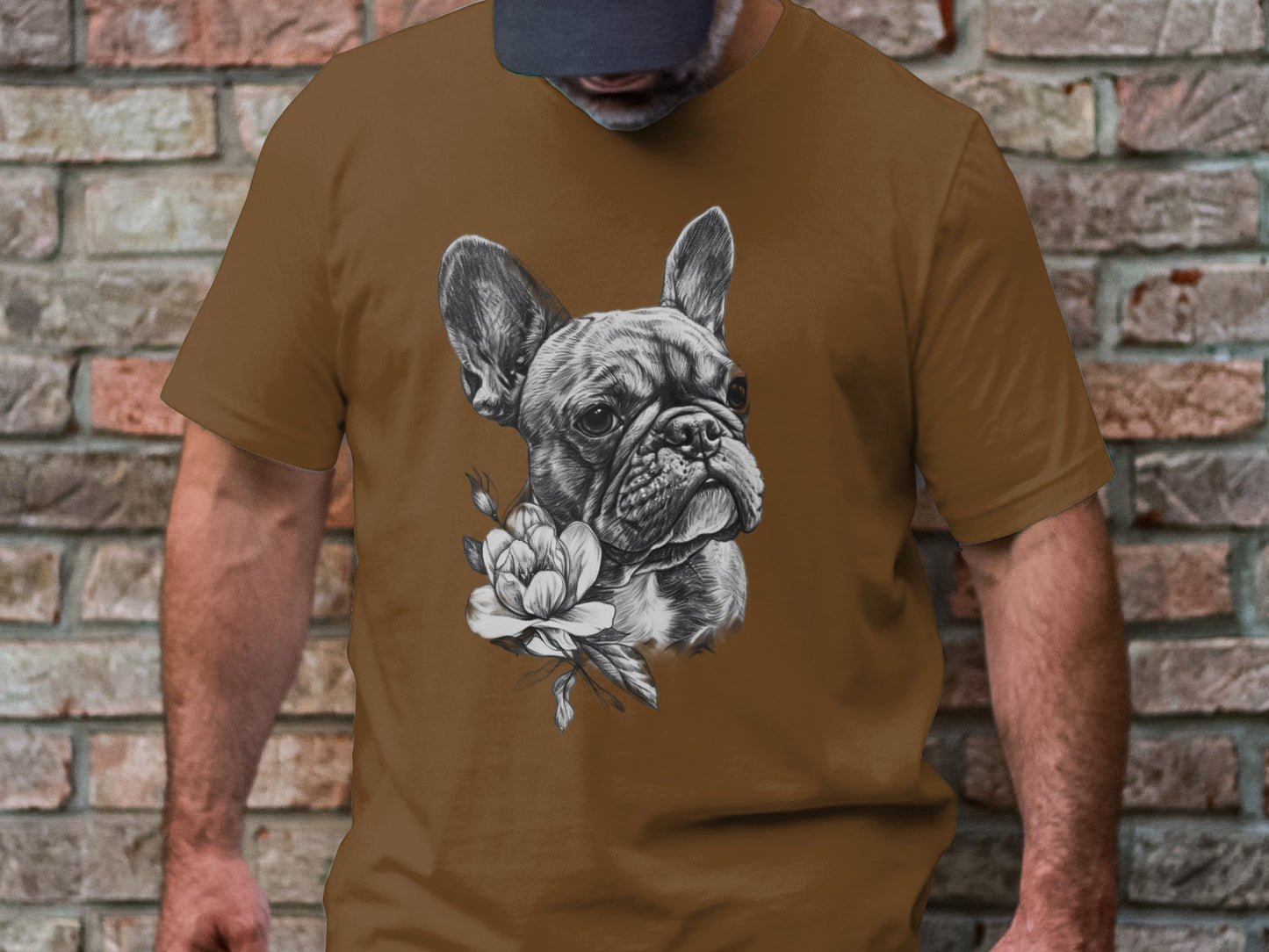 Frenchie Florals Tee - Elegance Meets Whimsy