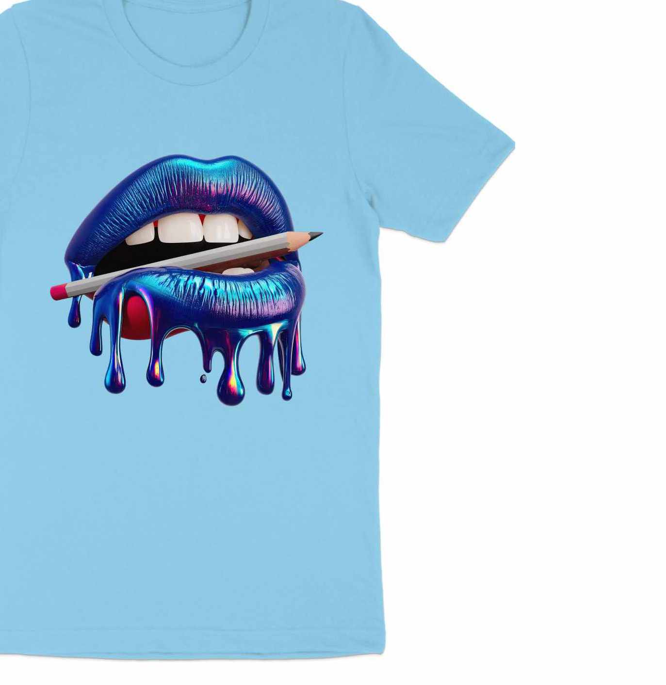 Creative Kiss Tee - Luscious Lips & Pencil Drip Art