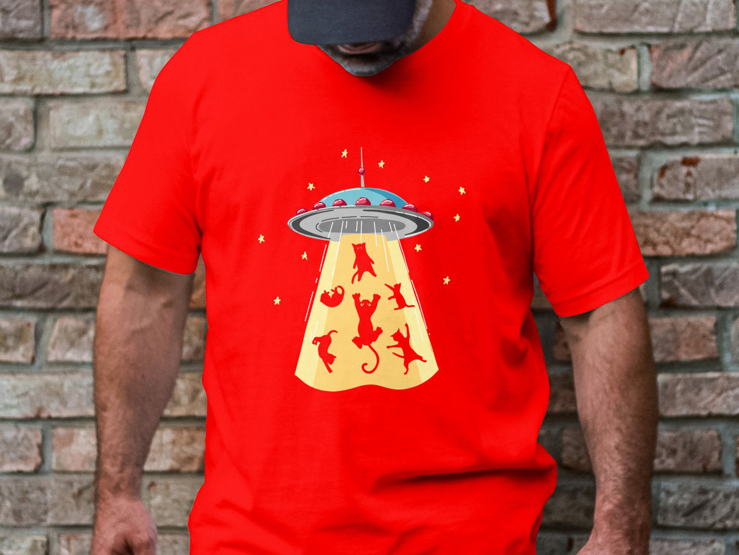 Cat-astrophic Abduction Tee - Whiskers In Space