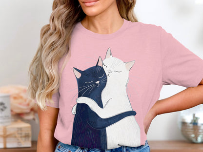 Yin Yang Cat Hug T-Shirt – Celebrating Togetherness