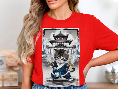 Samurai Kitten - Epic Warrior Cat Graphic Tee