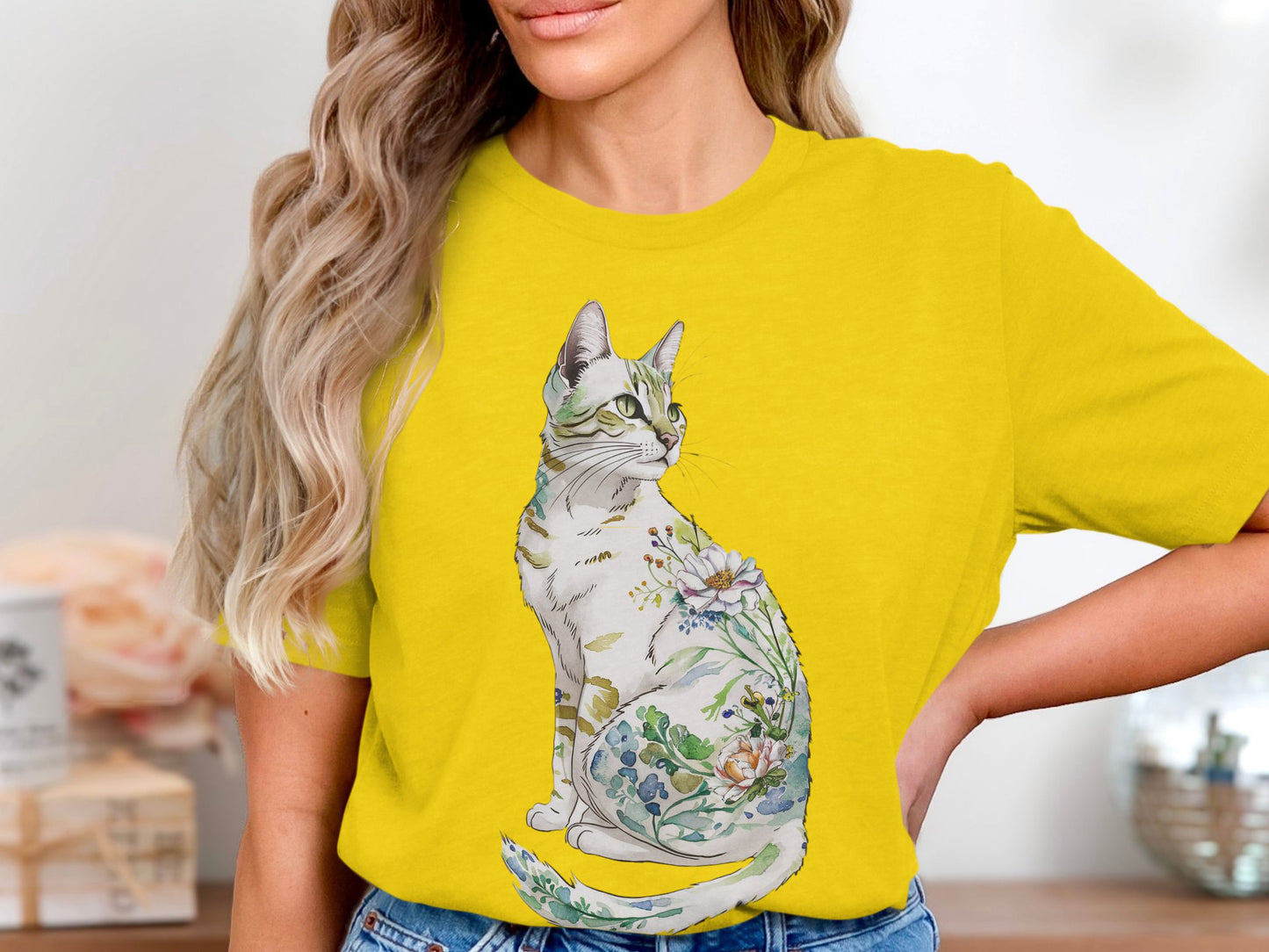 Nature’s Purrfection Watercolor Cat T-Shirt