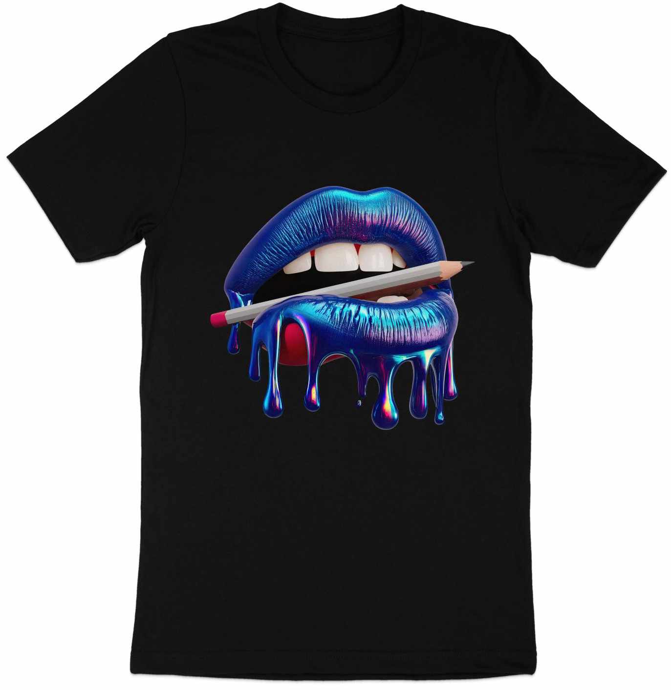 Creative Kiss Tee - Luscious Lips & Pencil Drip Art
