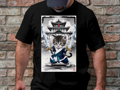 Samurai Kitten - Epic Warrior Cat Graphic Tee