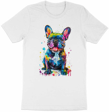 Color Splash French Bulldog Graphic Tee - Vibrant and Playful Design