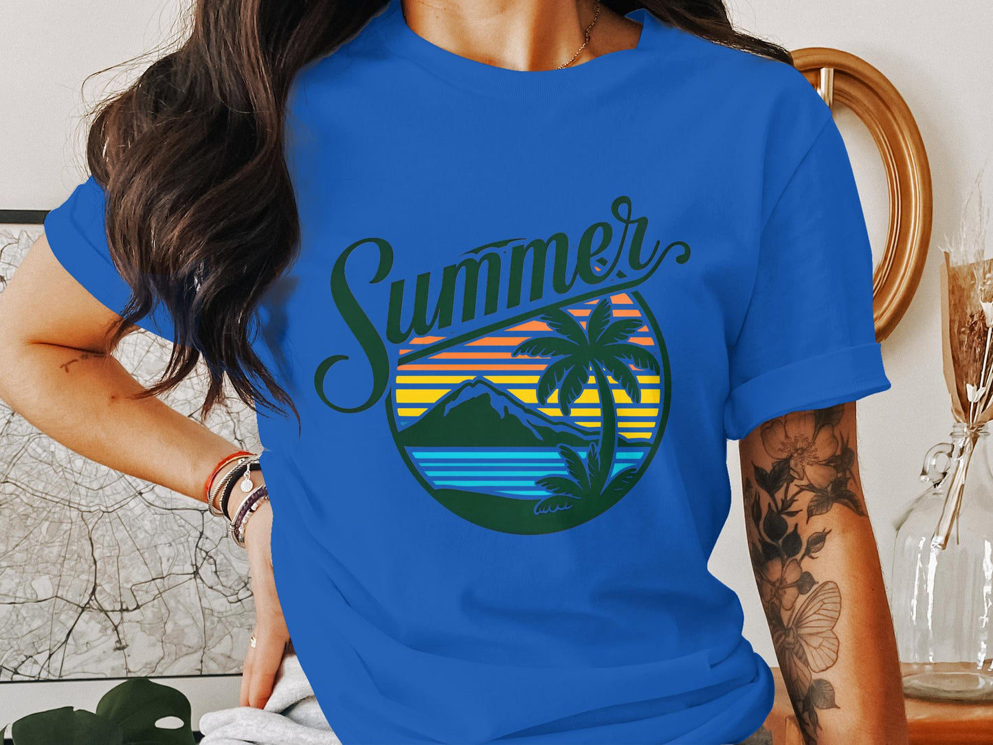 Summer Vibes - Tropical Sunset Graphic Tee