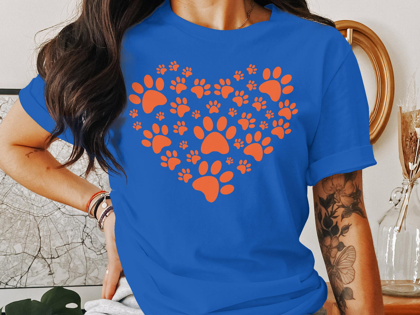 Paw-Filled Love Tee - Canine Devotion Heart Design