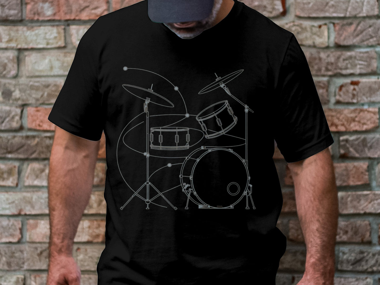 Rhythm And Lines - Minimalist Drummer Tee