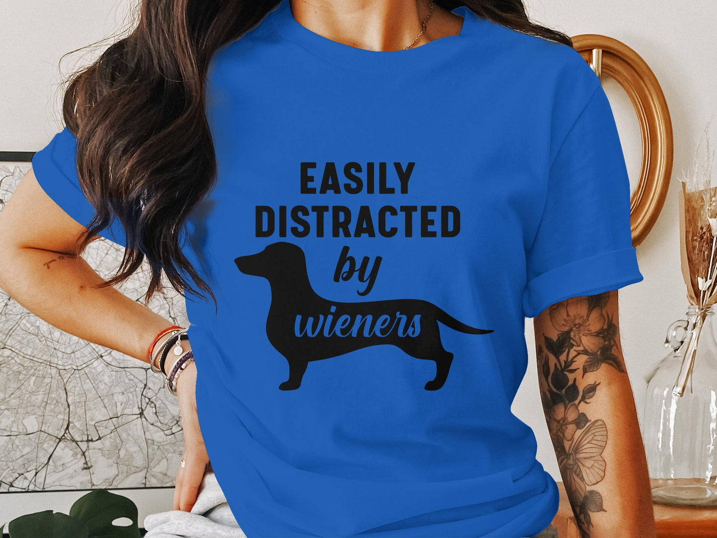 Distracted by Wieners Tee - A Humorous Nod to Dachshund Devotees