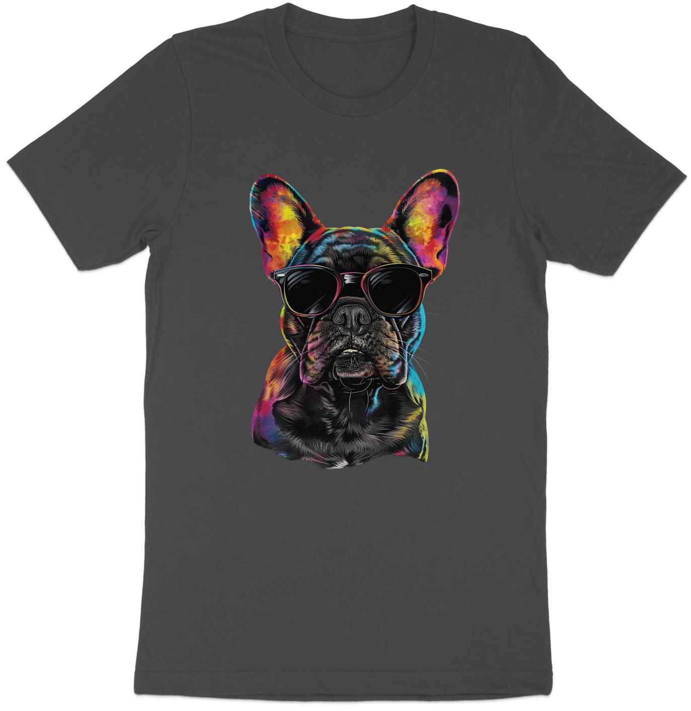 Vibrant Pup Tee - Frenchie Charm with a Colorful Twist!