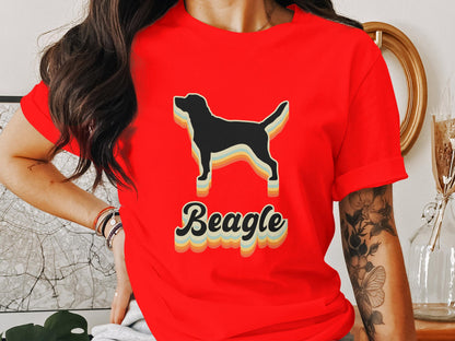 Retro Beagle Boogie - 70's Vintage Beagle Silhouette Tee