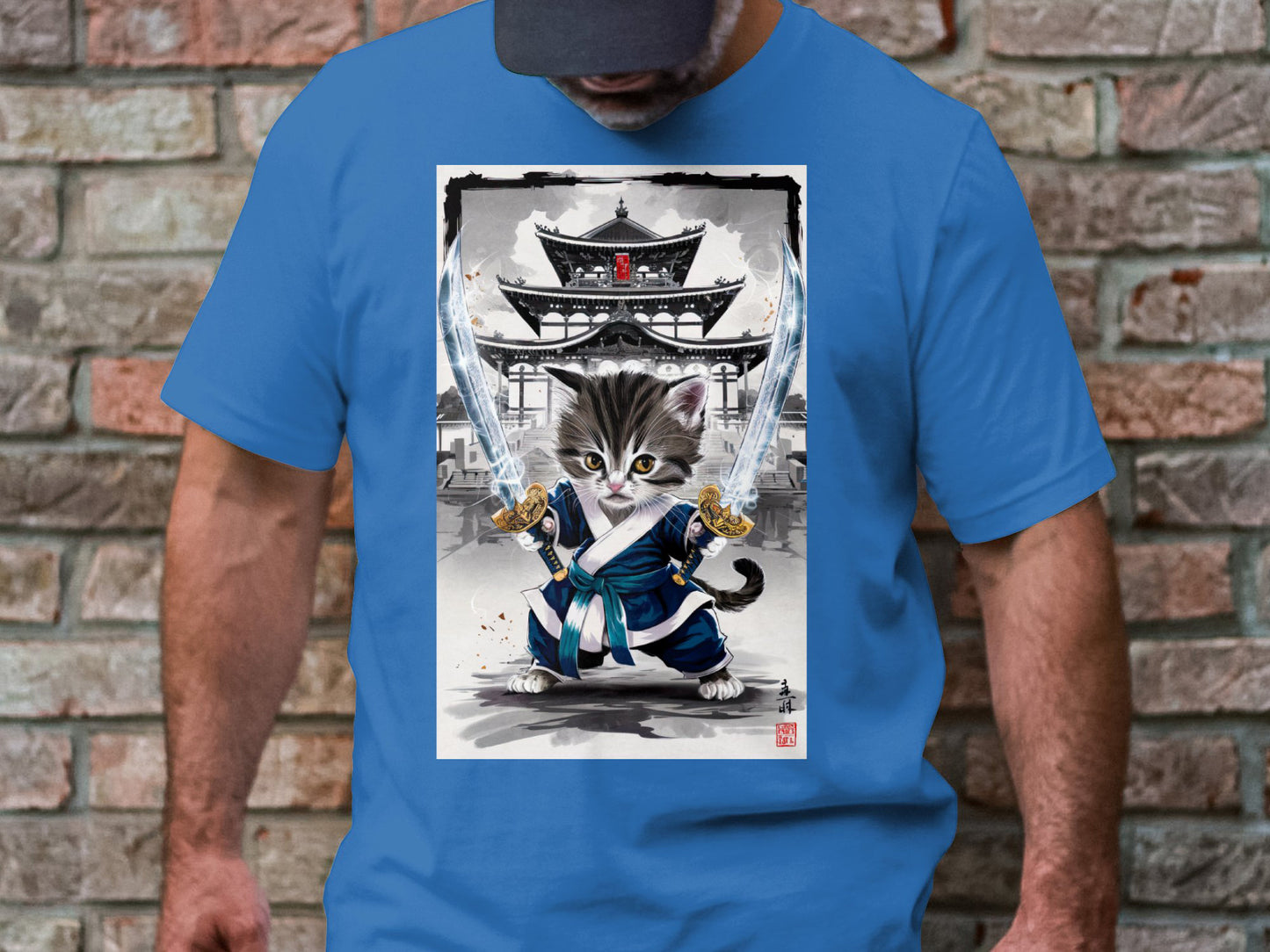 Samurai Kitten - Epic Warrior Cat Graphic Tee