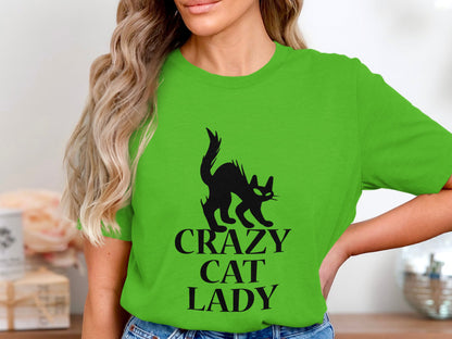 Fierce Feline Spirit Tee - Black Cat Edition, Crazy Cat Lady
