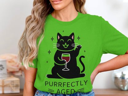 Purrfectly Aged - Wine Connoisseur Cat Tee