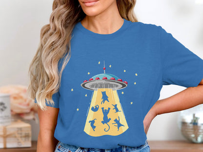 Cat-astrophic Abduction Tee - Whiskers In Space