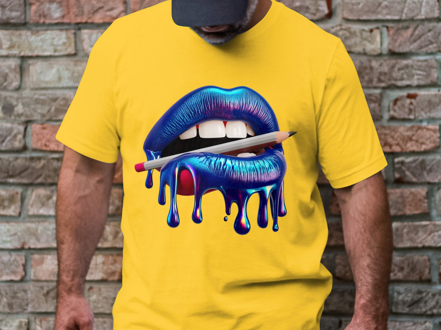 Creative Kiss Tee - Luscious Lips & Pencil Drip Art