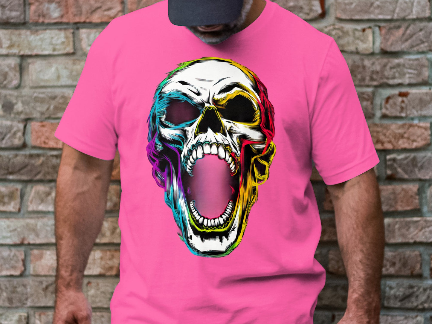 Neon Scream - Punk Horror Skull Tee