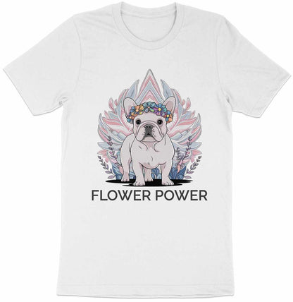 Flower Power Bulldog - Adorable French Bulldog Graphic Tee