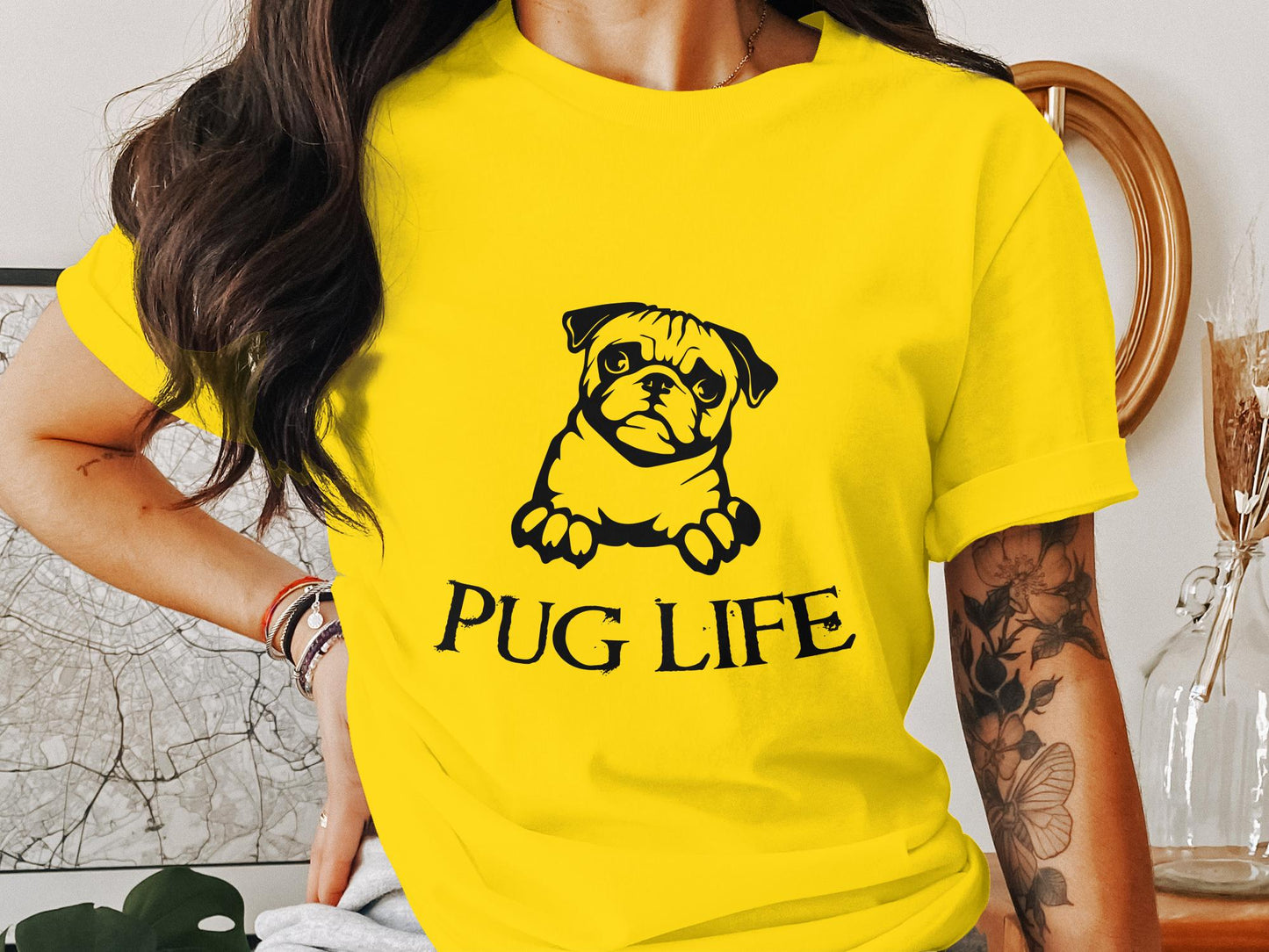 Pug Life Cartoon Tee - Embrace the Pug Attitude