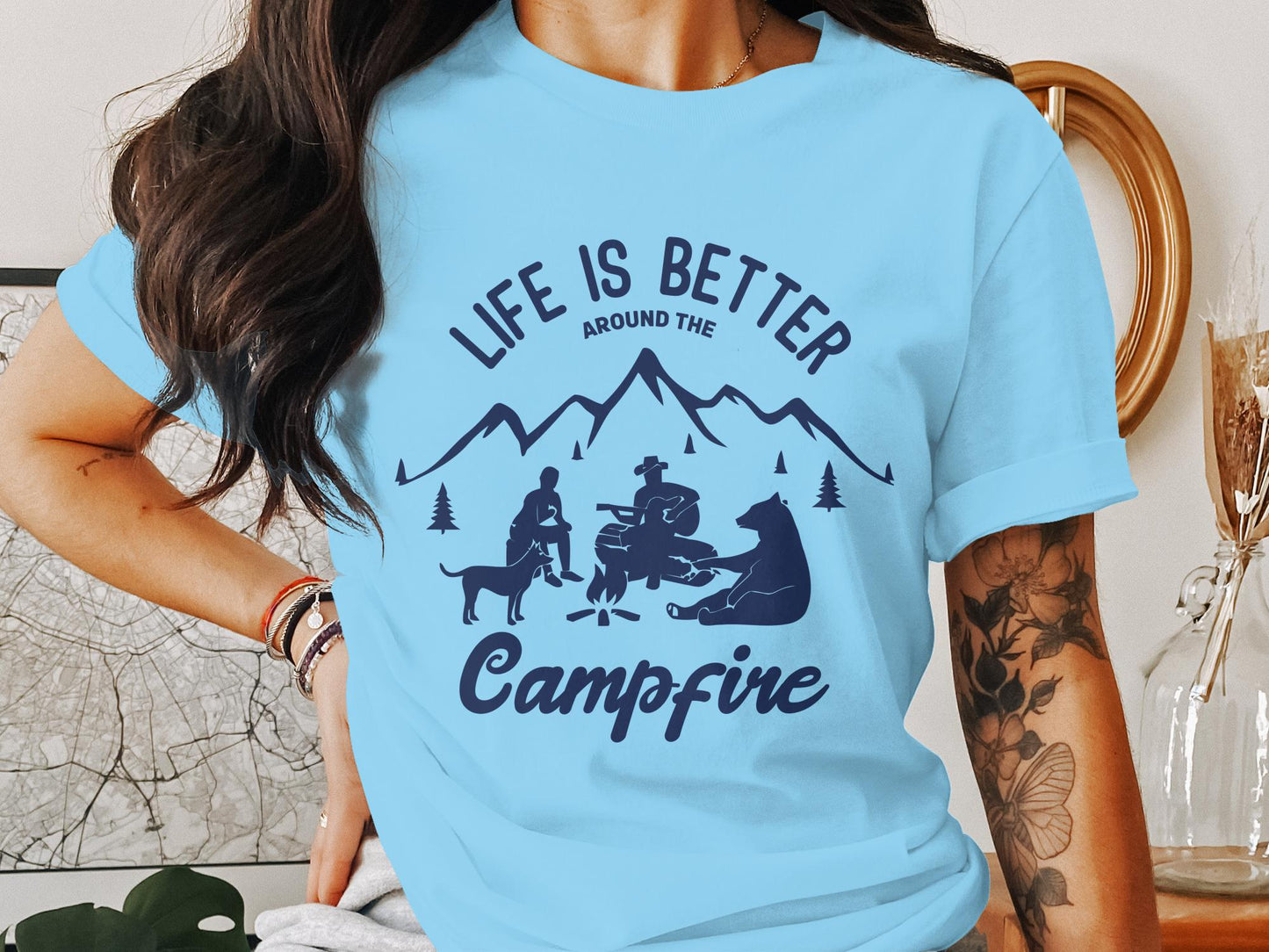 Life is Better Around the Campfire Cozy Campfire T-Shirt