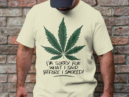 Herbal Apology - Humorous Cannabis Leaf Tee for Chill Vibes