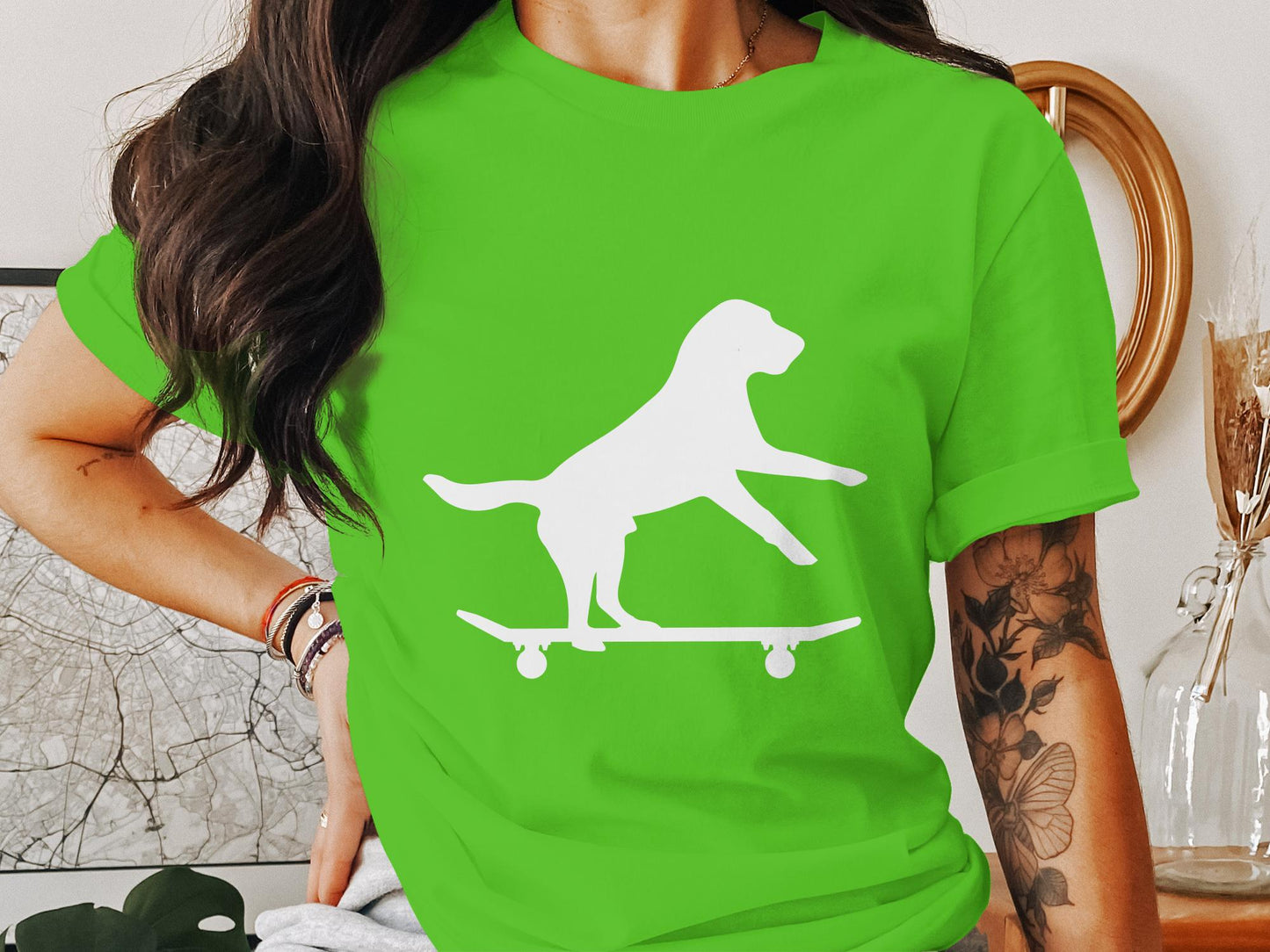 Skate Pup Silhouette - Rad Dog Skater Vector Sticker