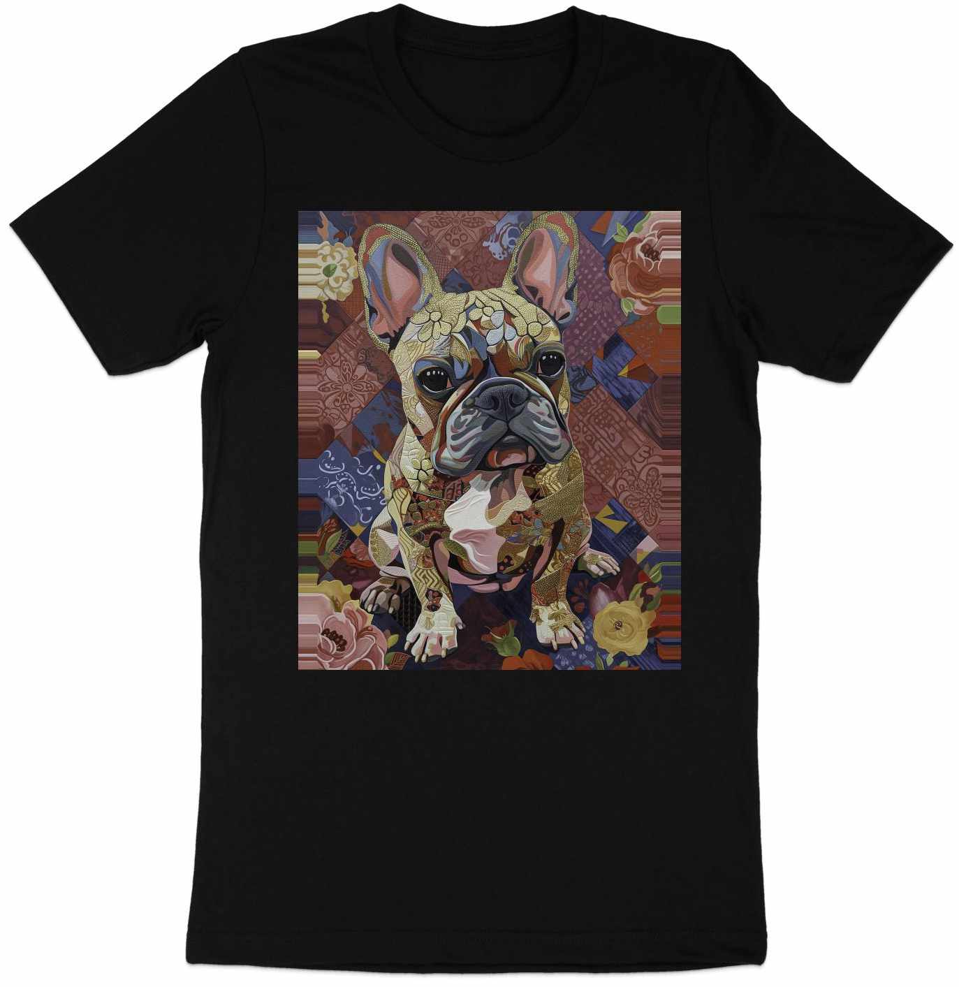 Frenchie in Floral Tee - Petals of Personality