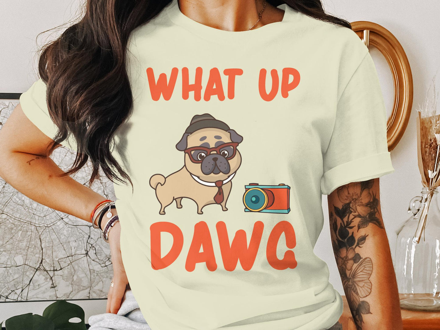 What Up Dawg - Pug Life Graphical Designer Tee