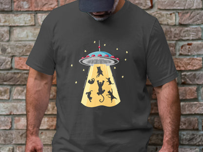 Cat-astrophic Abduction Tee - Whiskers In Space