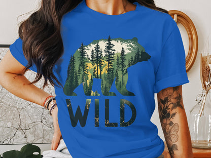 Wilderness Echo - Bear And Forest Vector Tee