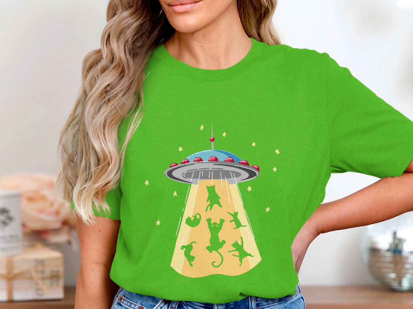 Cat-astrophic Abduction Tee - Whiskers In Space